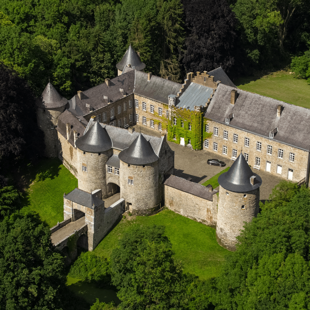 Vue aérienne du Château de Corroy-le-Château