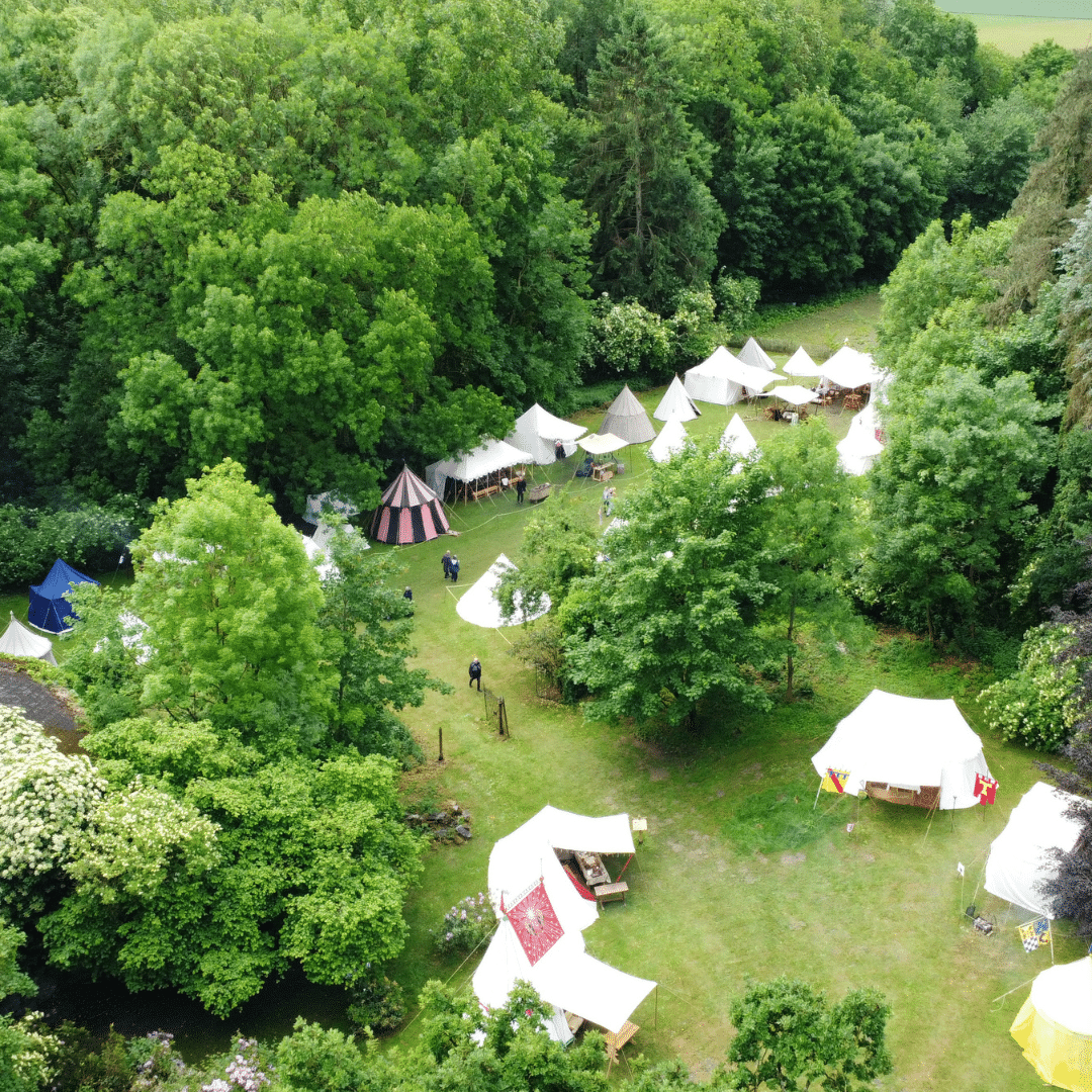 Vue aérienne sur le champs de bataille